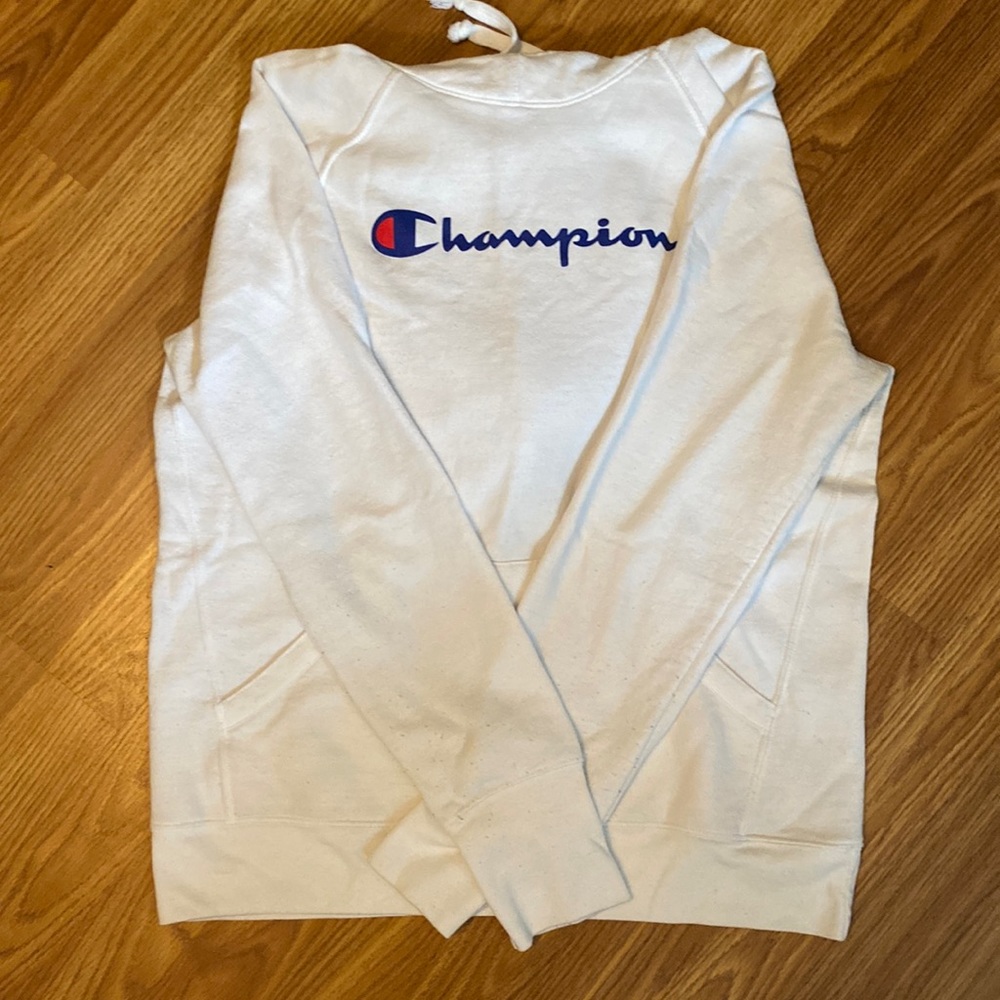 WHITE CHAMPION HOODIE